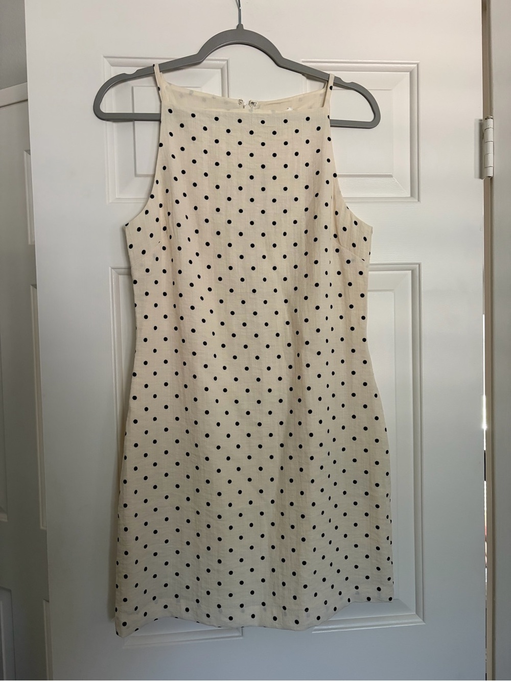 H&M Sleeveless Polka Dot Dress in Cream and Black